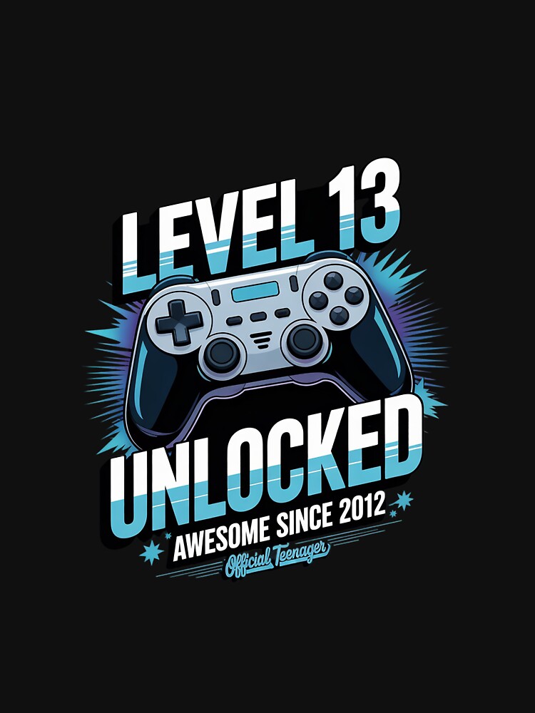 Level 13 Unlocked Awesome Since 2012 13th Birthday Gaming by EllinoKlemo