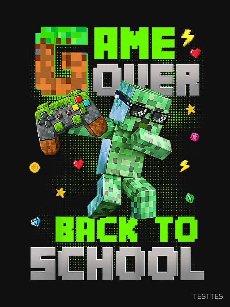 Game Over Back to School Funny Bruh We Back Kids Boy Gaming by TESTTES