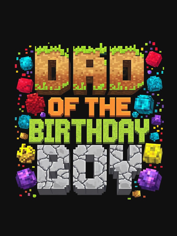 Dad Of The Birthday Boy Video Gamer Pixel Birthday 1 by MythWoot