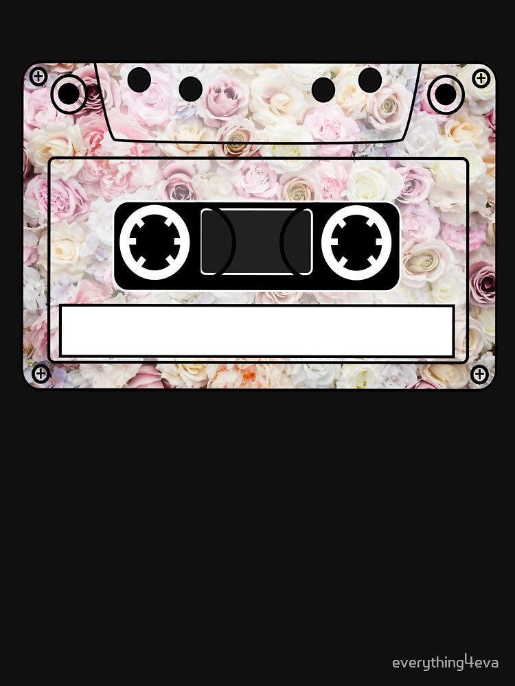 Blank Customizable Floral Roses Cassette Tape by everything4eva