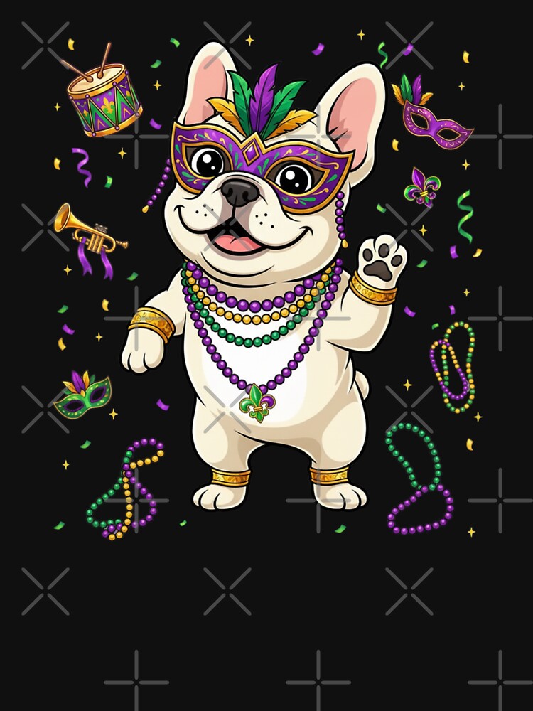 French Bulldog Mardi Gras Mask Beads by CORJIDOG-ART