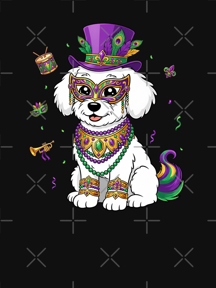 Mardi Gras Dog Masked Top Hat Beads by CORJIDOG-ART