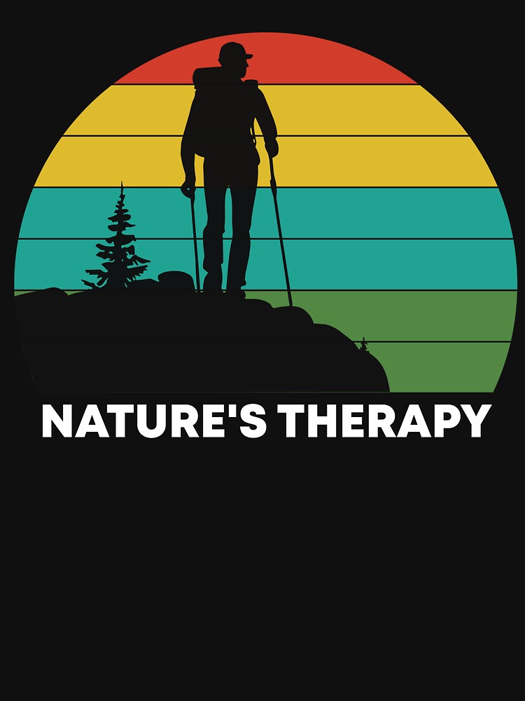 Funny Vintage Nature's Therapy Mountain Outdoor Hiking by aymanehammi