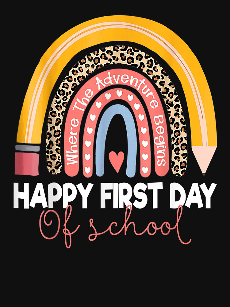 Happy First Day Of School Rainbow Leopard Teacher Student by Anoirshop ⭐⭐⭐⭐⭐