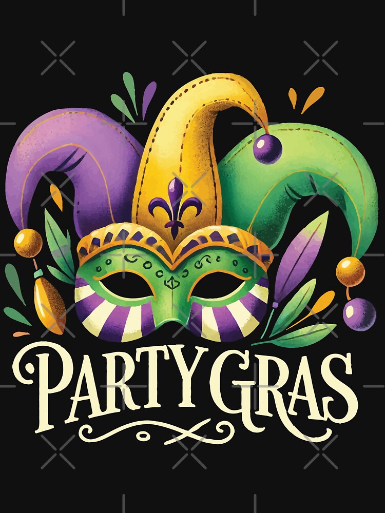 Mardi Gras Jester Mask Party Gras Vibes by LuminOrb