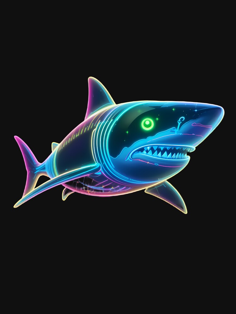 Cool Shark Neon Marine Animal Mystical Art Collection by ART ATTACK ZONE