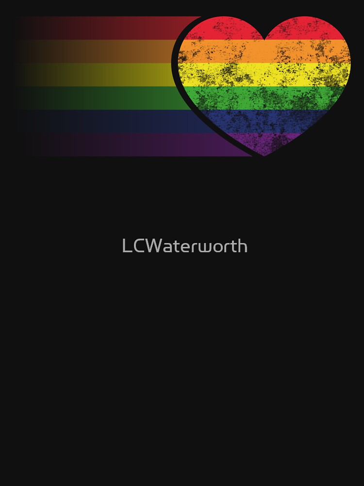 Grungy Rainbow Heart Pride Design by LCWaterworth