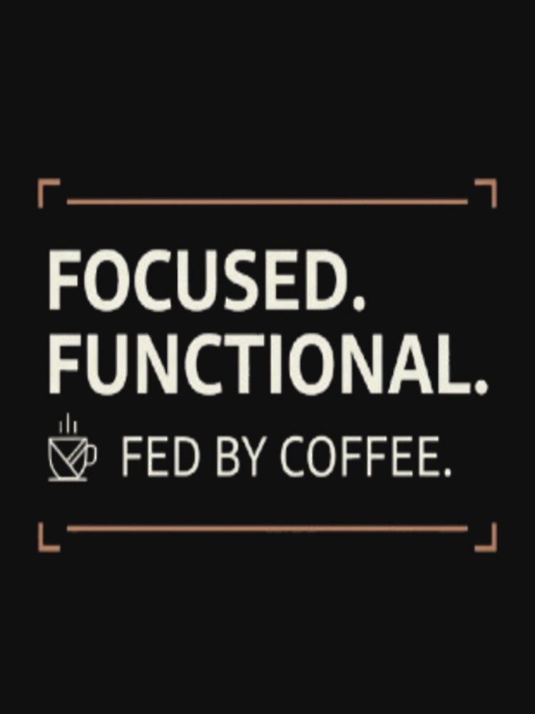 Focused Functional Fed by Coffee – Programmer Introvert Tech Quote by ZentraVibe