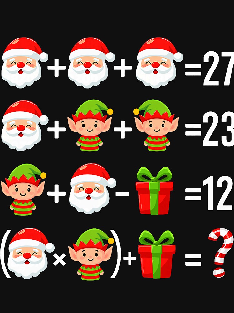 Cute Santa Math Puzzle Winter Holiday by ajifujpost