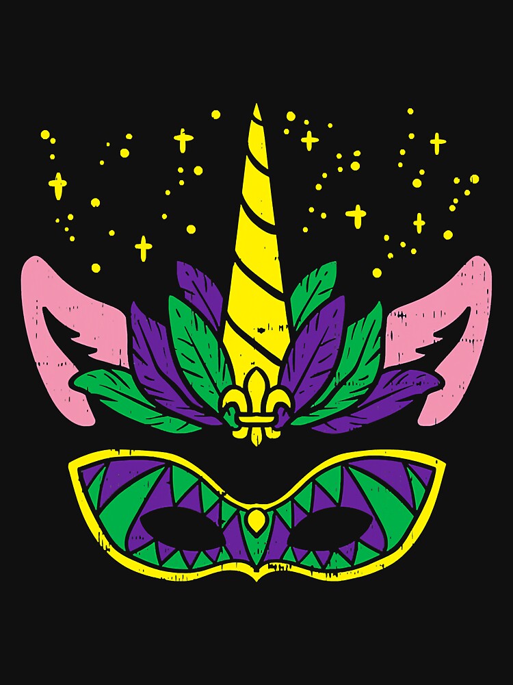 Unicorn Face Jester Mask Funny Mardi by thailam4598