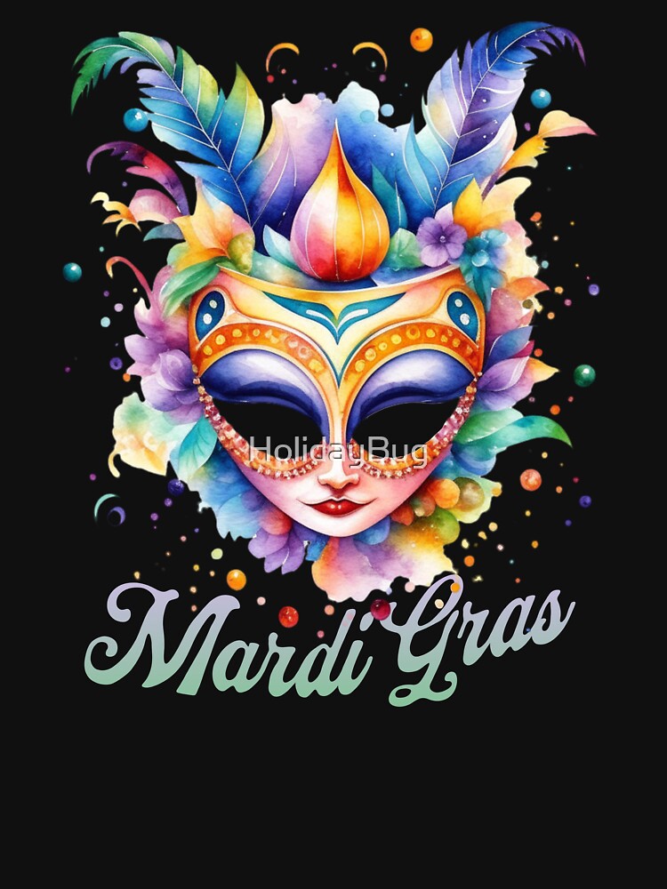 Watercolor Mardi Gras Mask by HolidayBug