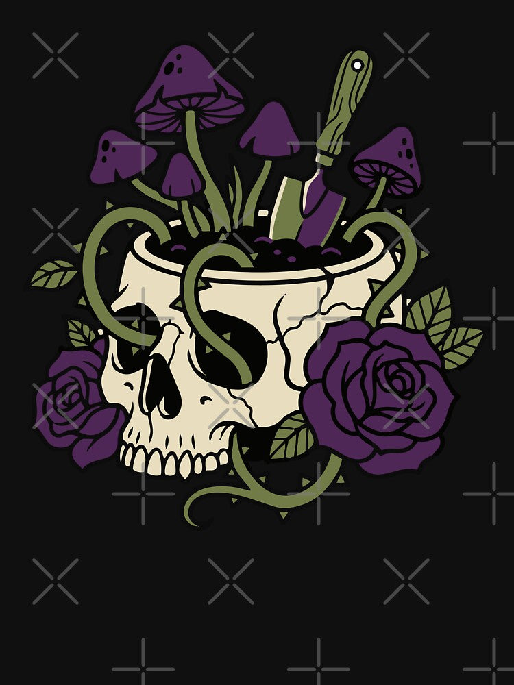 Dark Cottagecore Skull Planter - Gothic Gardening Art by Mdozet