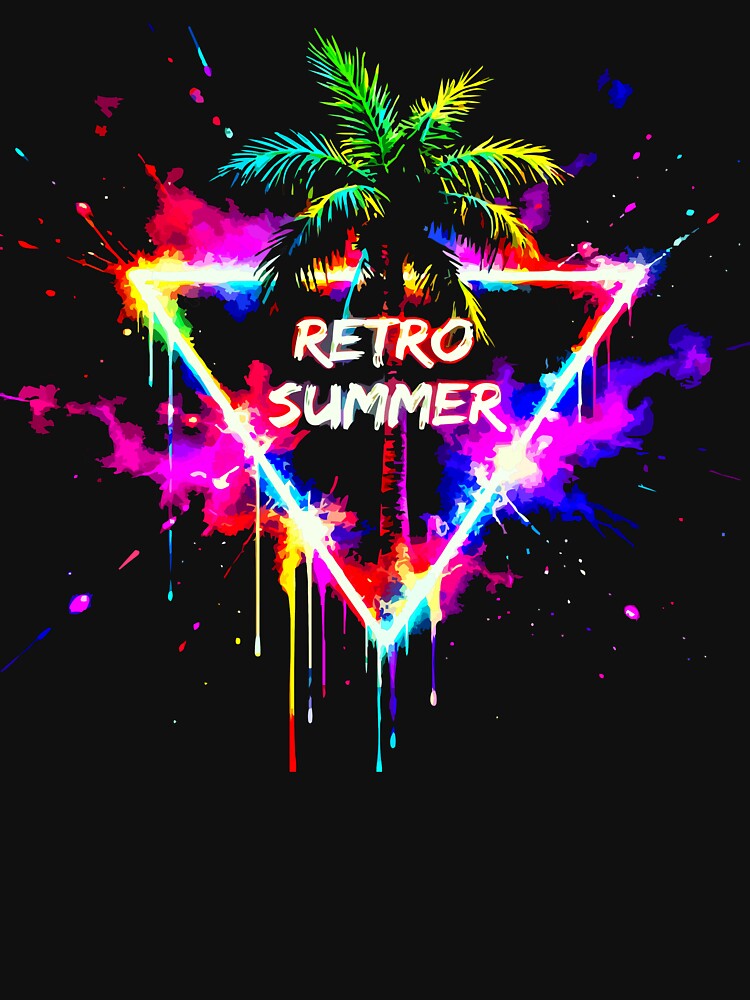 Vintage Tropical Shirt – Retro Beach Sunset Palm Trees Graphic Tee by VikArtStudio