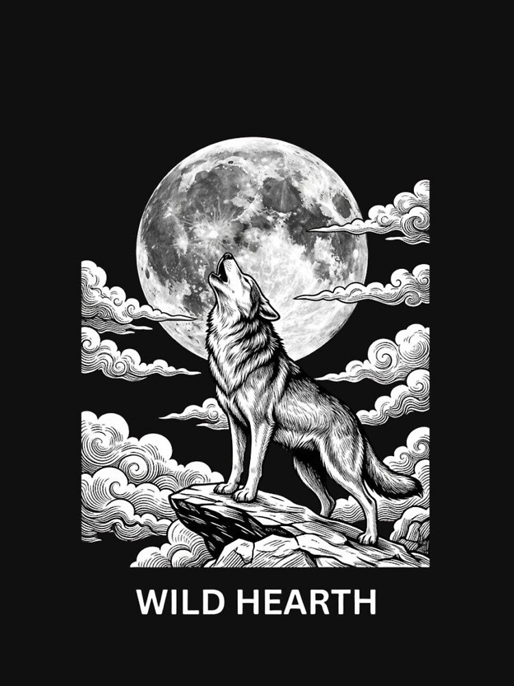 Howling Wolf Full Moon Wild Hearth by GiggleInkTees
