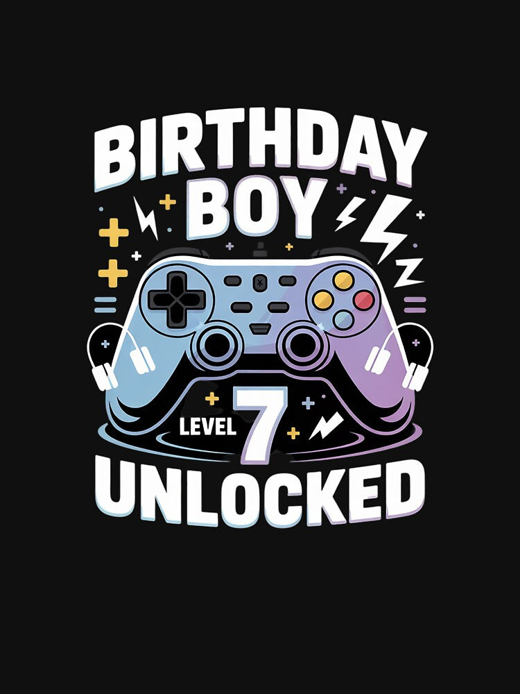 Level 7 Unlocked Video Game 7th Birthday Gamer Boys by Belkisallen