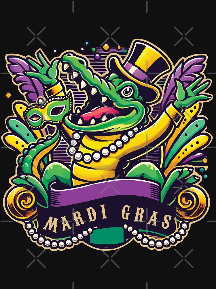 Mardi Gras Alligator Mask Celebration Vibes by LuminOrb