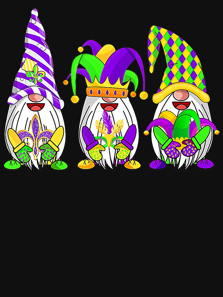 Mardi Gras Gnomes Jester Hat Mask Gnome Lover by DanielDutkosky