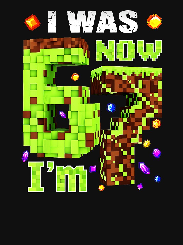 I Was 6 Now I’m 7 Pixel Gamer Birthday Level Up by FGTV2021