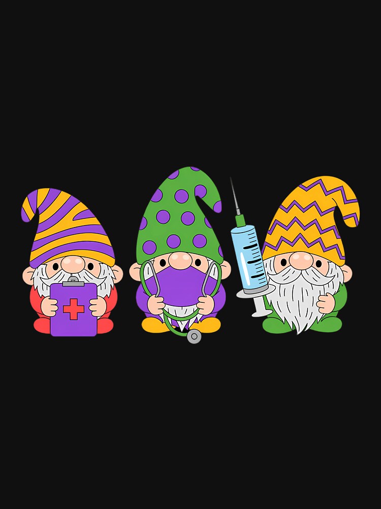 Gnomes Nurse Mask Mardi Gras RN ICU NICU ER Scrub Carnival by AsteriskDatBArt