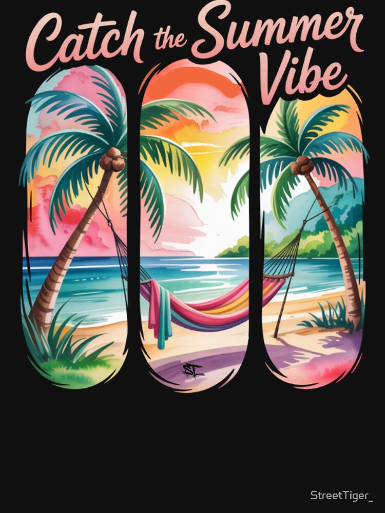 Catch the Summer Vibe – Tropical Retro Graffiti Beach Design by StreetTiger_