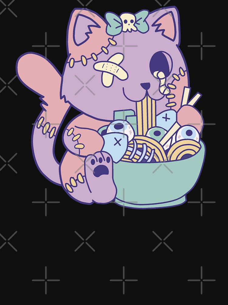 Creepy Cat Eating Ramen by Eolithic