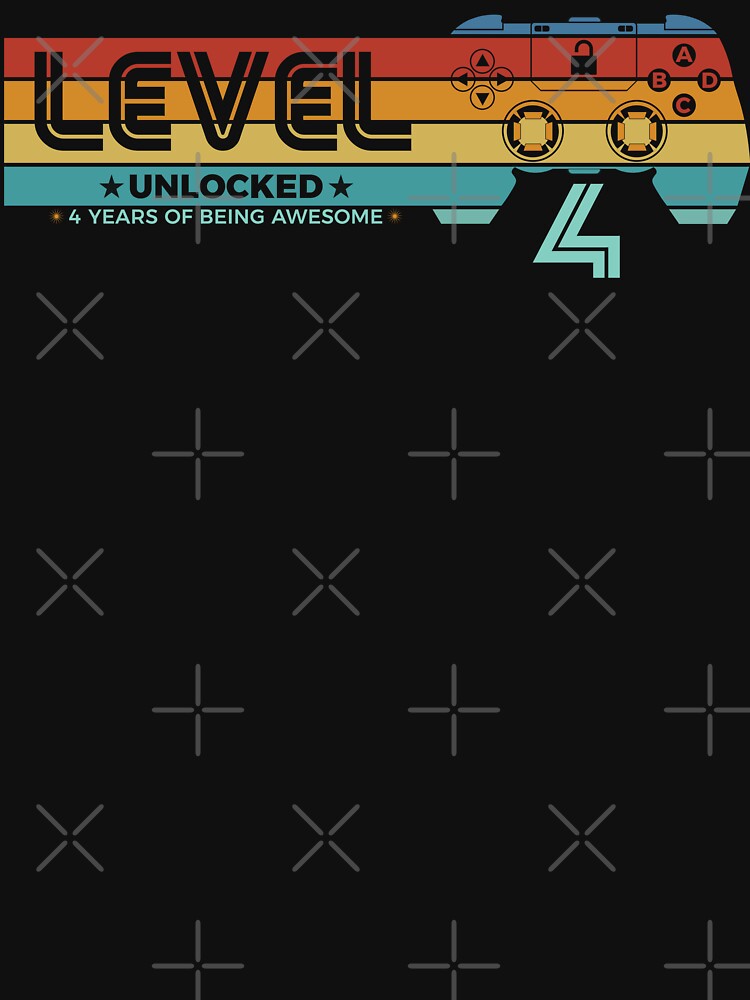 Level 4 Unlocked - 4 years old - 4th Birthday Gamer by NH2019