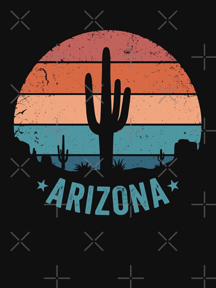 Arizona Cactus Retro Sunset Desert Landscape by Imaginationbeyond