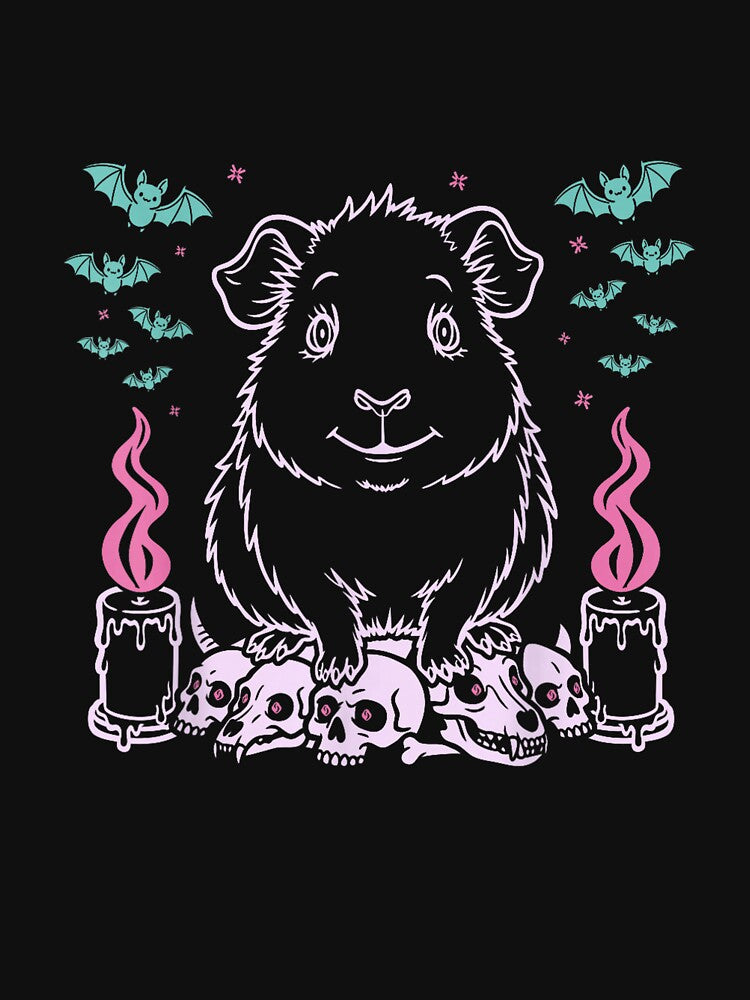 Cute Pastel Goth Guinea Pig Kawaii Spooky Animal Lover Design by kiralynstration