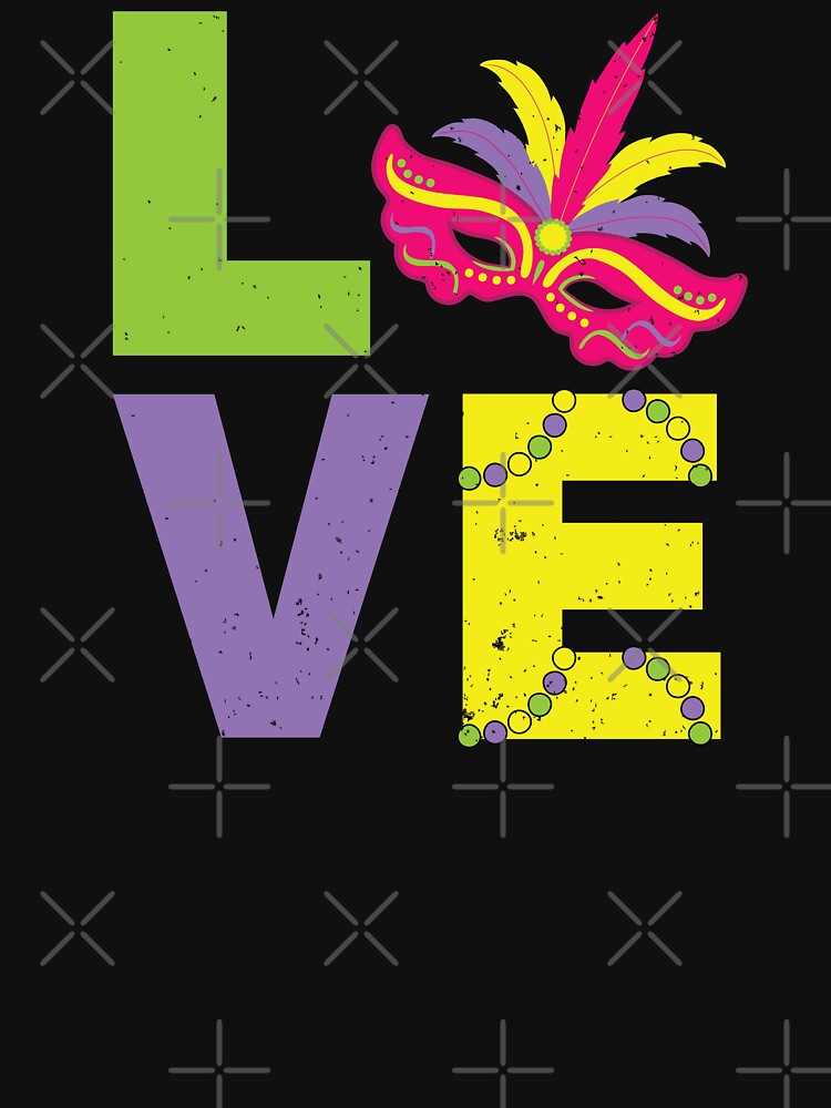 I LOVE Mardi Gras Distressed by EstelleStar