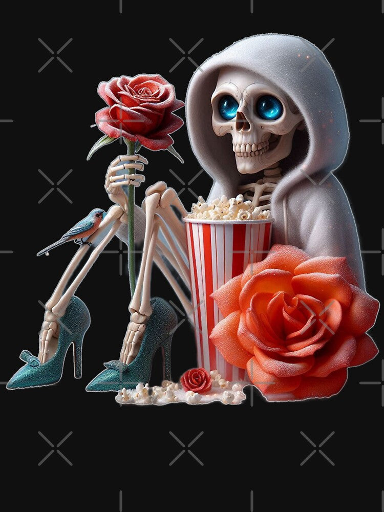 Aesthetic Skeleton Movie Night with Rose by LujziWorld