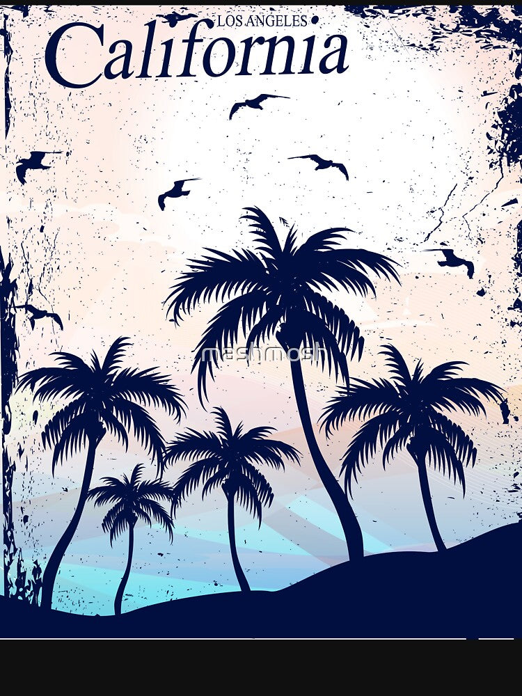 Vintage California Sunset Palm Trees - Los Angeles Beach Retro by mashmosh