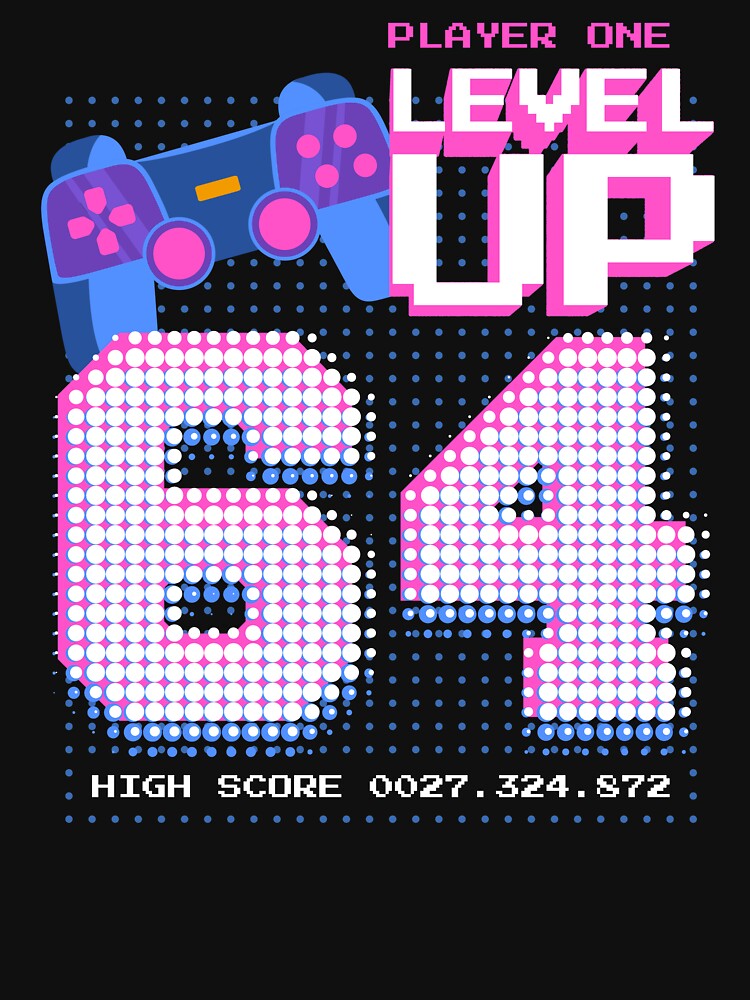 Player One Level Up 64 by patternprint1