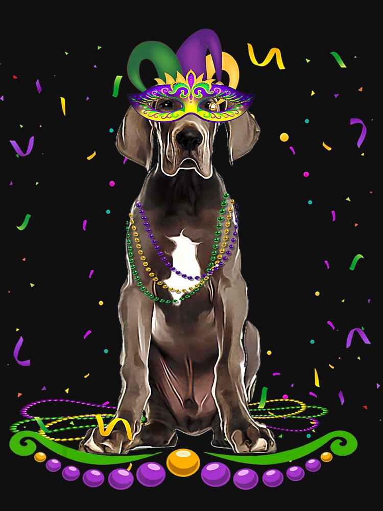Cute Great Dane Wearing Carnival Mask Mardi Gras Dogs Lover by japjtsyw49
