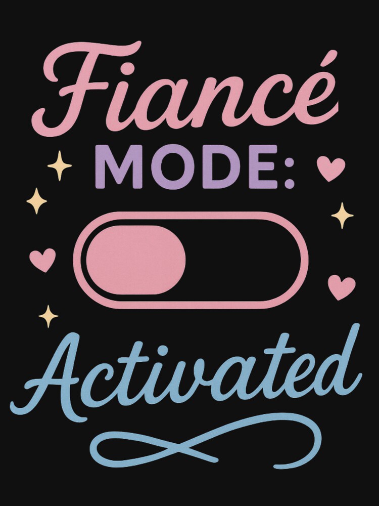 Fiancée Mode Activated Shirt – Cute Retro Pastel Bride Shirt for Bachelorette Party – Matching Team Bride Gift Tee by Sasikharn