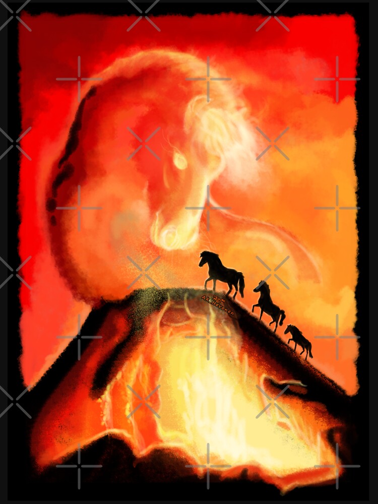 Fire Horse 2, hand painted picture by AK-Hevonen