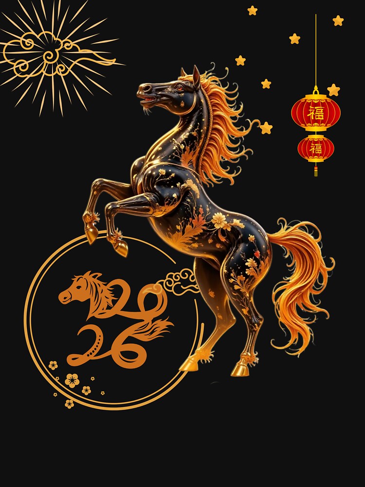 Year of Horse 2026 Lunar New Year Chinese New Year 2026 T-Shirt by fantasy.world