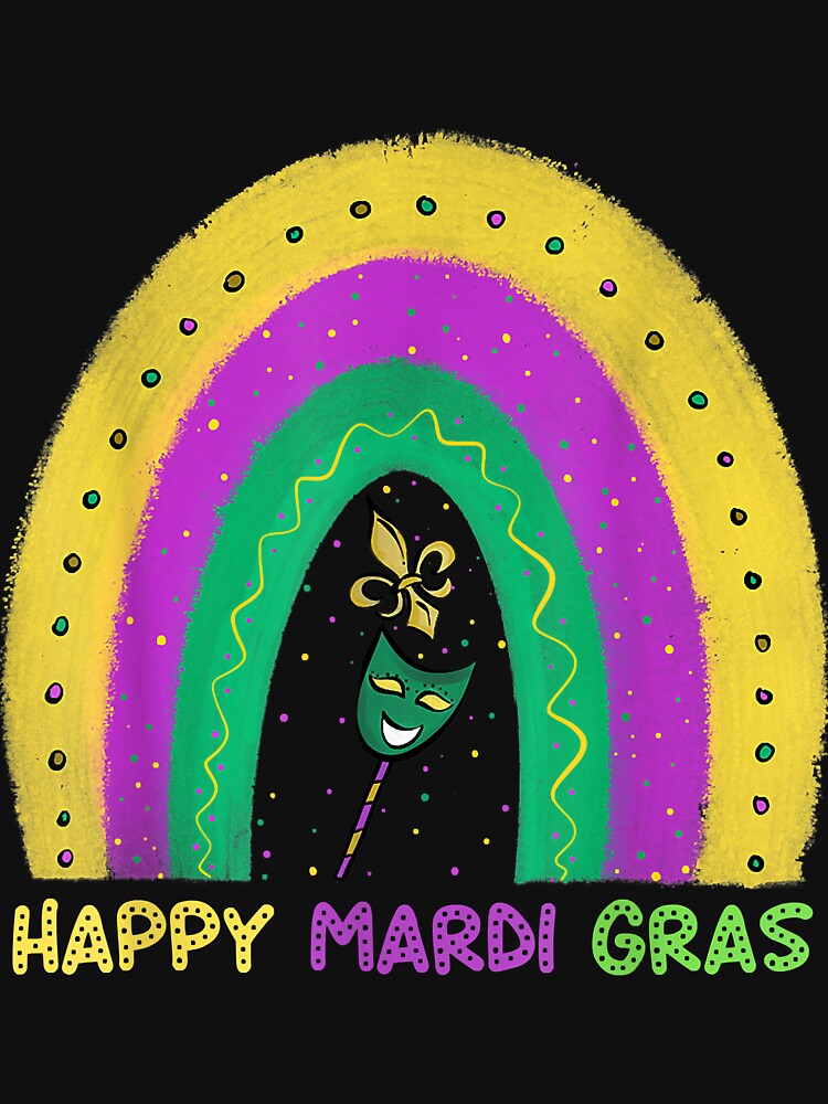 Happy Mardi Gras Colorful Rainbow Mask Carnival Party by TristanPierre