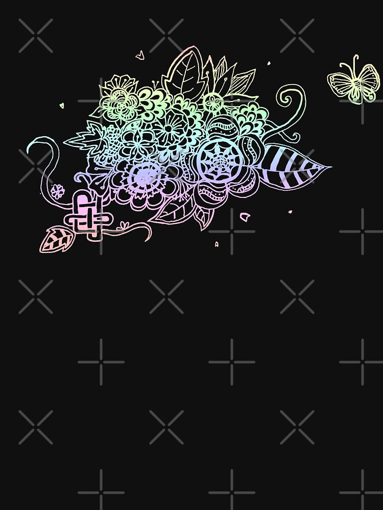 Flower garden - Pastel Rainbow (Zentangle/ Doodle/ Mandala) by CreativityRoams