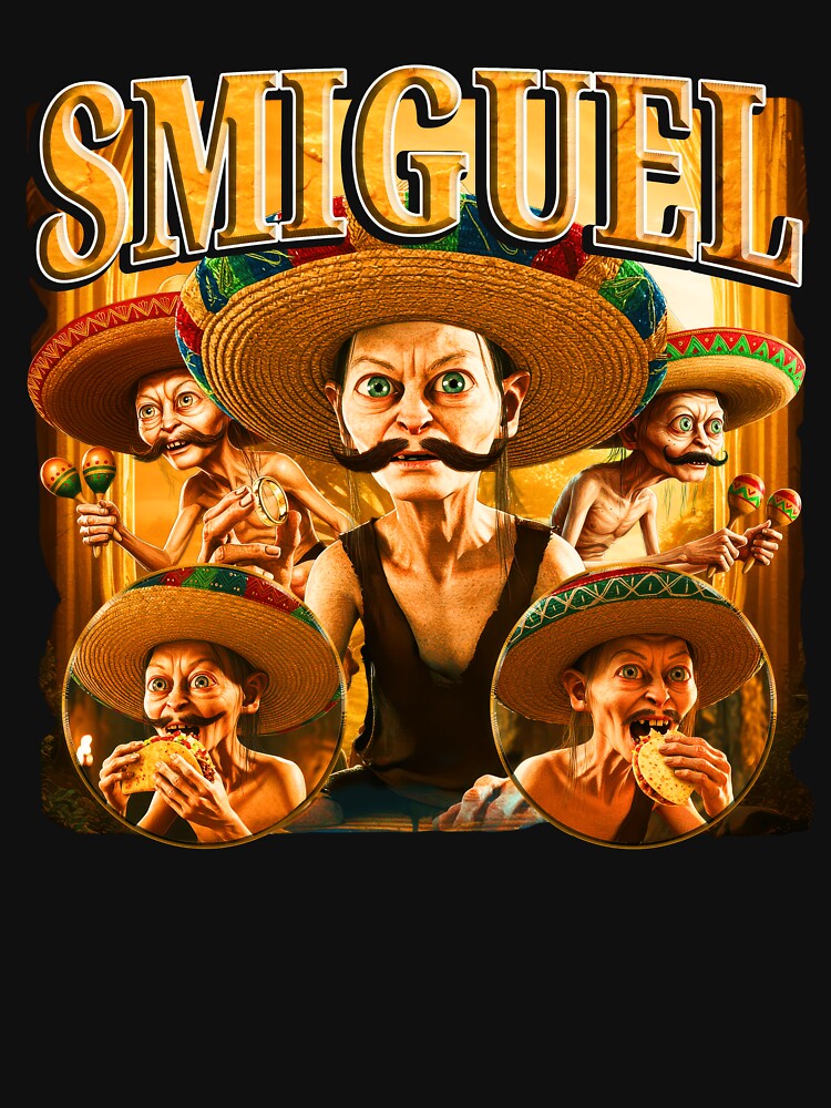 Vintage Gollum Smiguel Taco Sombrero Funny by Cardinsardina