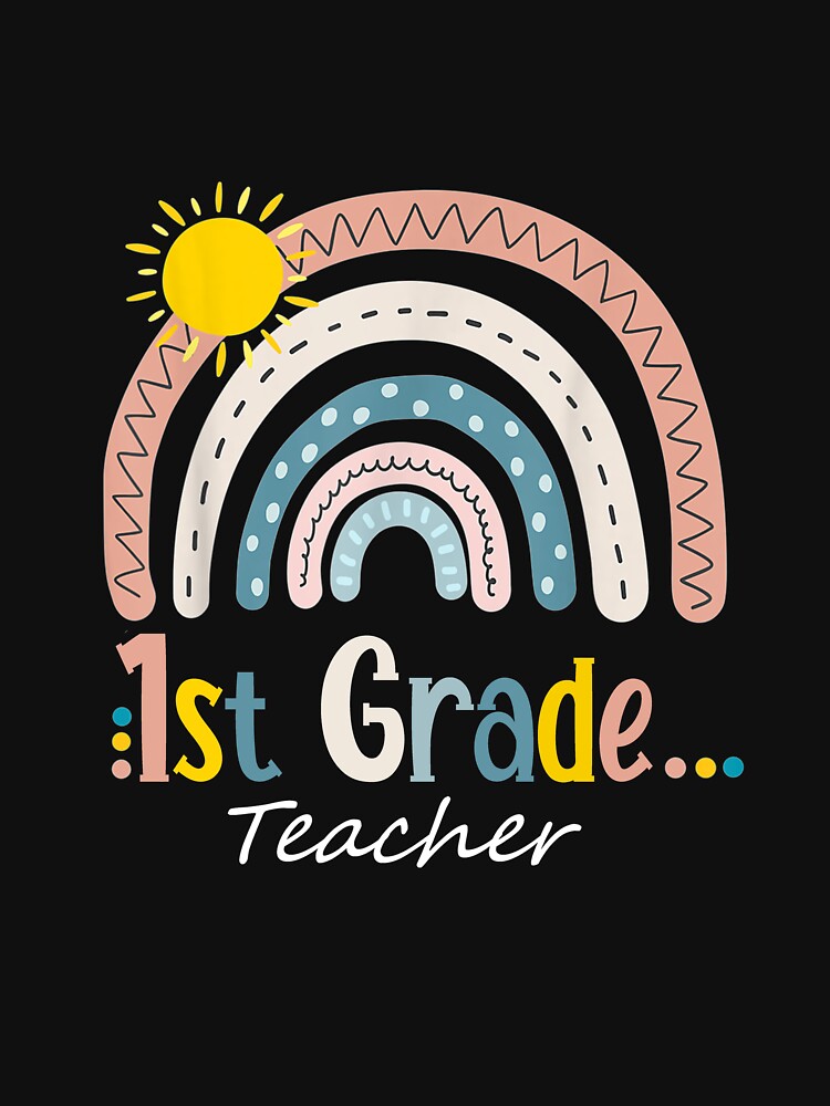 1st Grade Teacher Boho Rainbow Back To School Supplies by TanyahLes