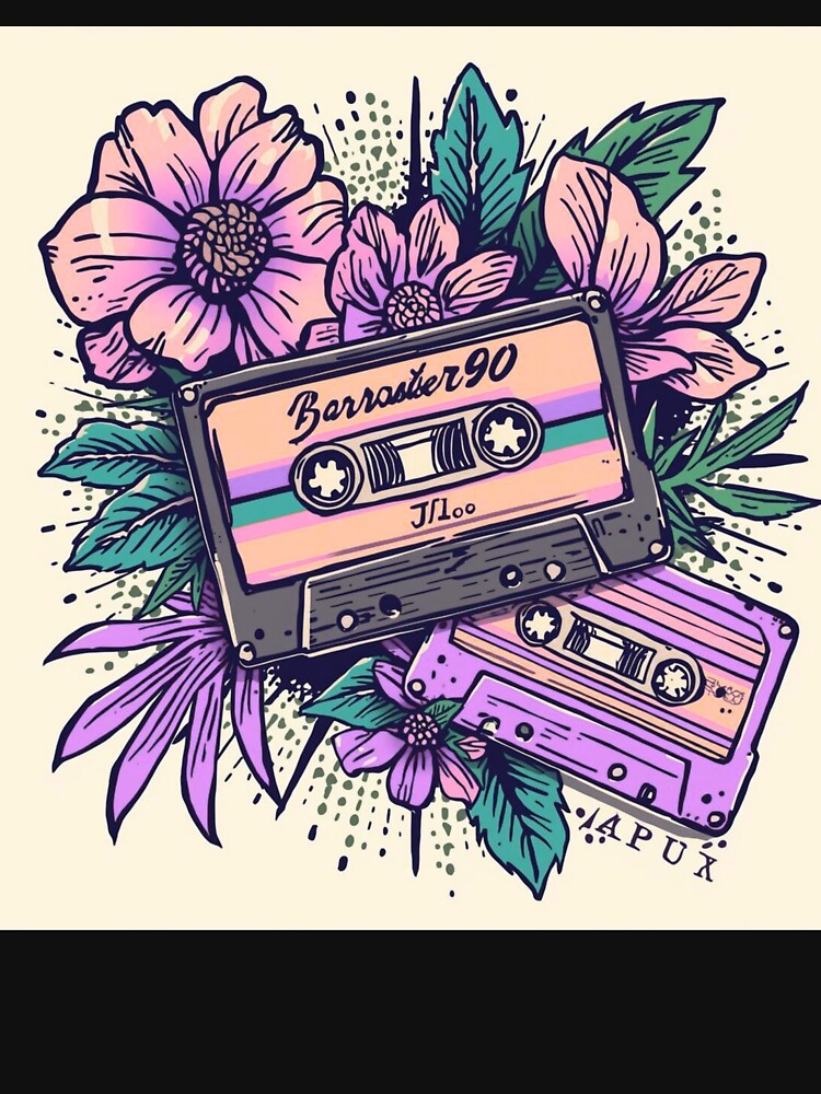 retro flowers with cassette tape. by RJsTees