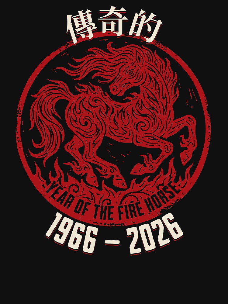 1966 2026 Year of The Fire Horse 60th Birthday Zodiac Design by YousT-HOME