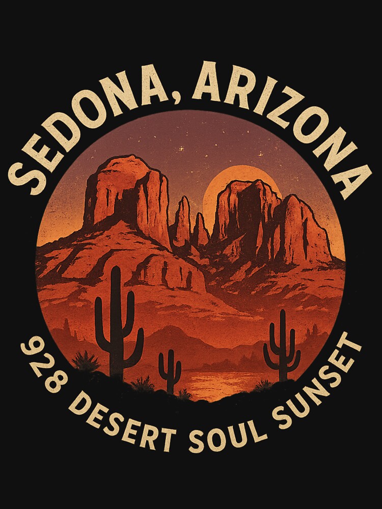 Sedona, Arizona – 928 Desert Soul Sunset Retro Desert Shirt by Laughprints