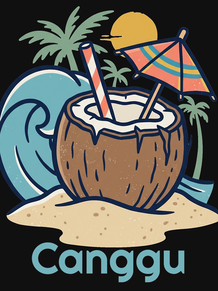 Vintage Tropical Coconut Wave Sunset Scene by MythicCotton