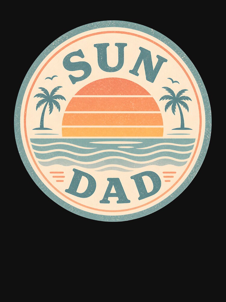 Vintage Sun Dad Sunset Beach Sticker Retro Ocean Waves Palm Trees by FestivityFinds