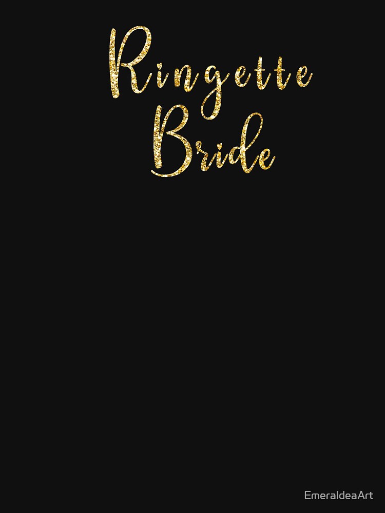 Golden Ringette Bride: Embrace Unity and Shine as One with Captivating Gold Text by EmeraldeaArt