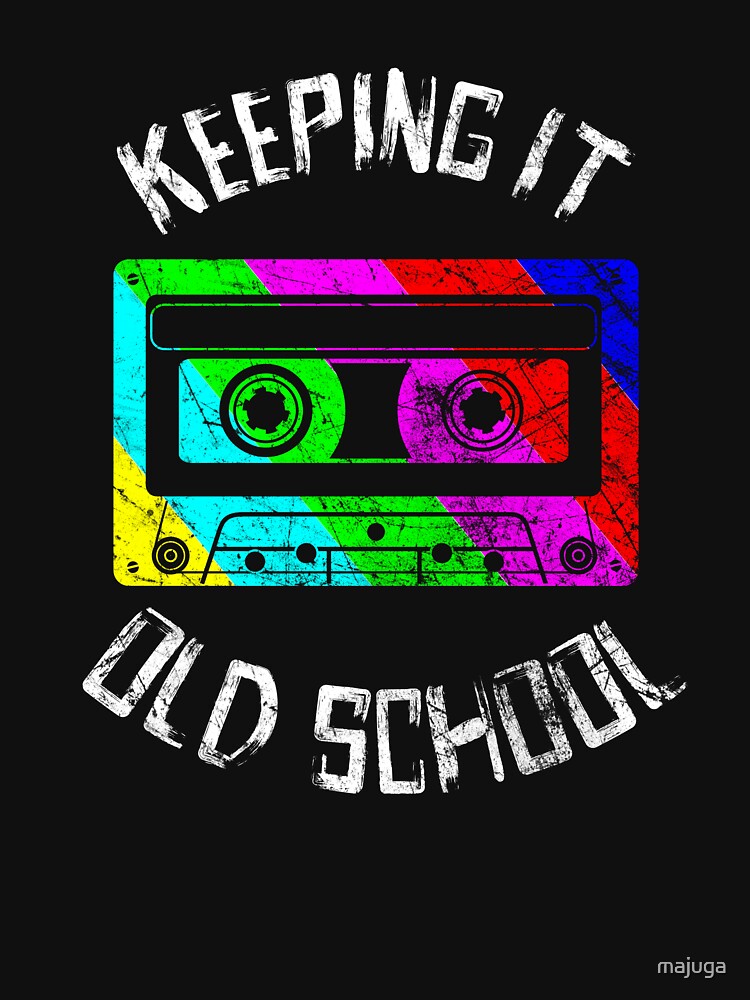 Retro 80s T-Shirt Cassette Tape Music Keeping it Old School by majuga