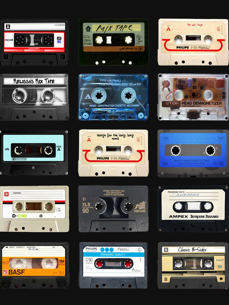 Retro Cassette Tapes Mix Tape Collage Vintage Music by HOCKXIMENA1