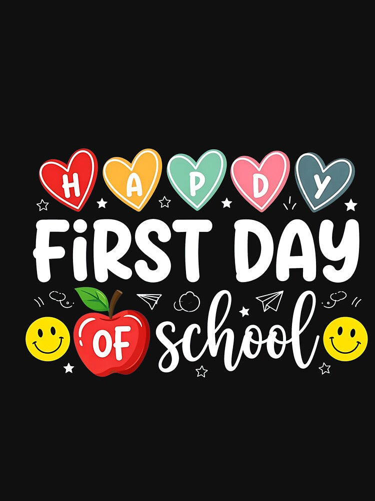 Happy First Day of School Cheerful Lettering by AlviaAlcedoArt