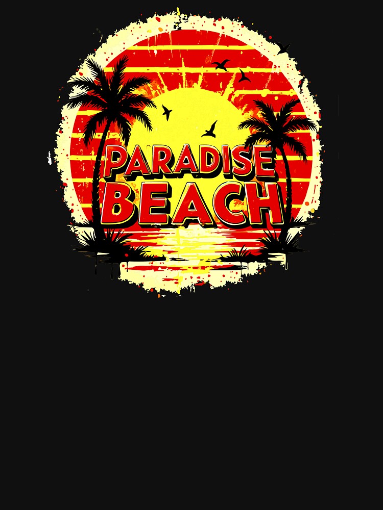 Paradise Beach T-Shirt – Grunge Retro Sunset Graphic Tee by VikArtStudio